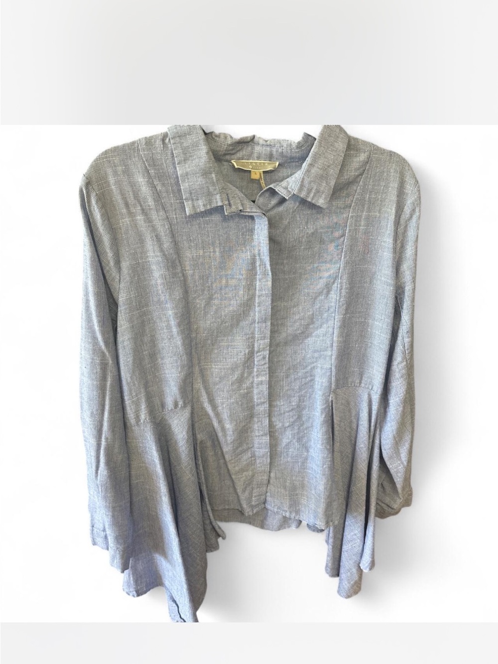 Textured Button-Front Blouse